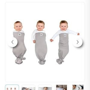 The Ollie® Swaddle - grey and sky blue